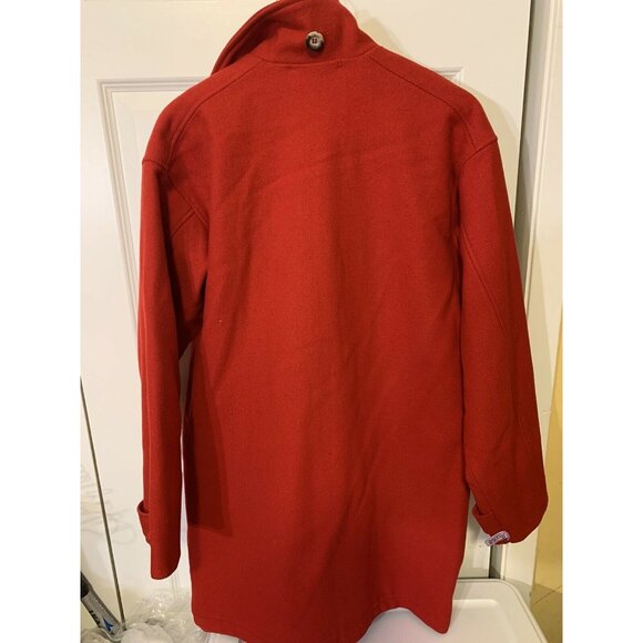 Lands End Hooded Wool Parka Toggle Coat Jacket Red Women’s Sz M MADE IN USA - Picture 9 of 9